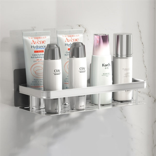 Slim Metal Bath Organizer With Suction Cups For Small Spaces