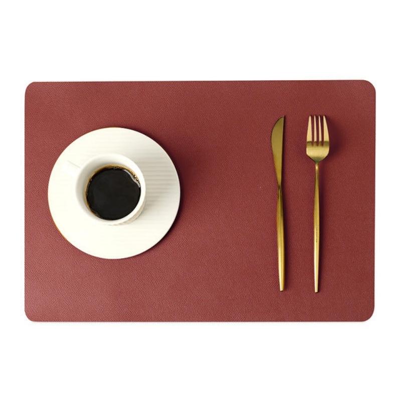 Elegant Placemats With PU Leather Finish Waterproof Non-Slip Bottoms For Table Protection