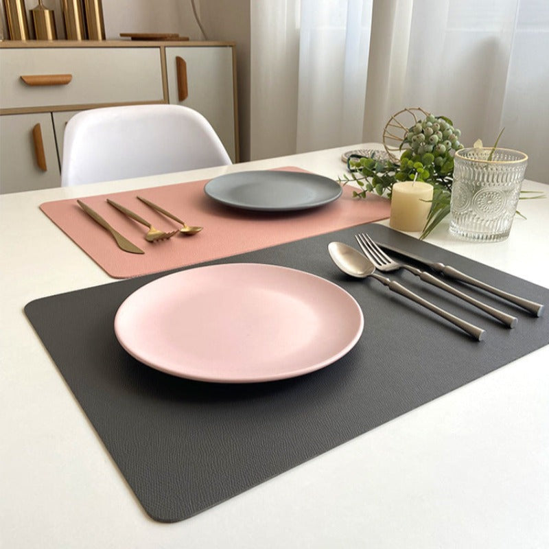 Elegant Placemats With PU Leather Finish Waterproof Non-Slip Bottoms For Table Protection