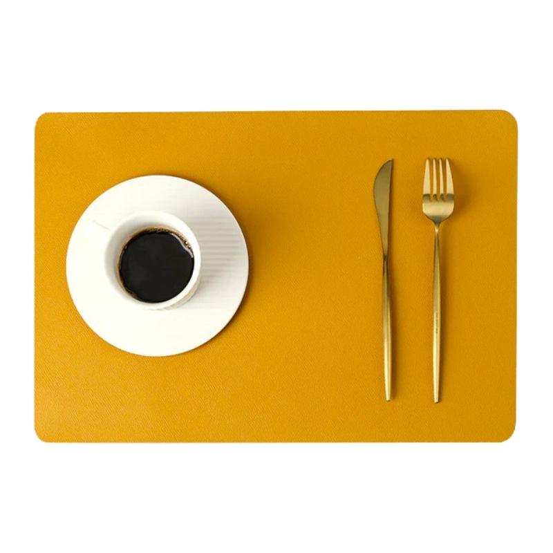 Elegant Placemats With PU Leather Finish Waterproof Non-Slip Bottoms For Table Protection