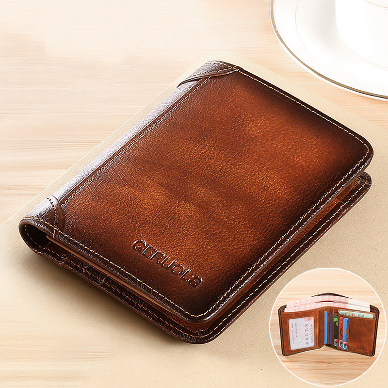Slim RFID Blocking Wallet For Men, Premium Leather Finish, Minimalist