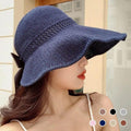 Women’s Wide Brim Beach Hat With Adjustable Size For Summer UV Protection