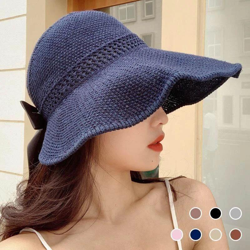 Women’s Wide Brim Beach Hat With Adjustable Size For Summer UV Protection