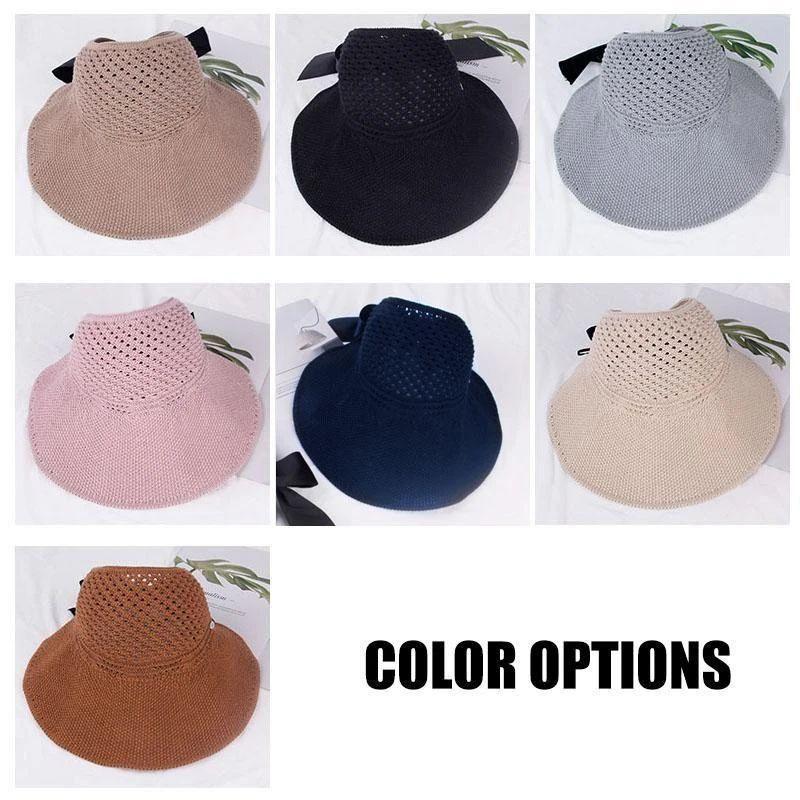 Women’s Wide Brim Beach Hat With Adjustable Size For Summer UV Protection