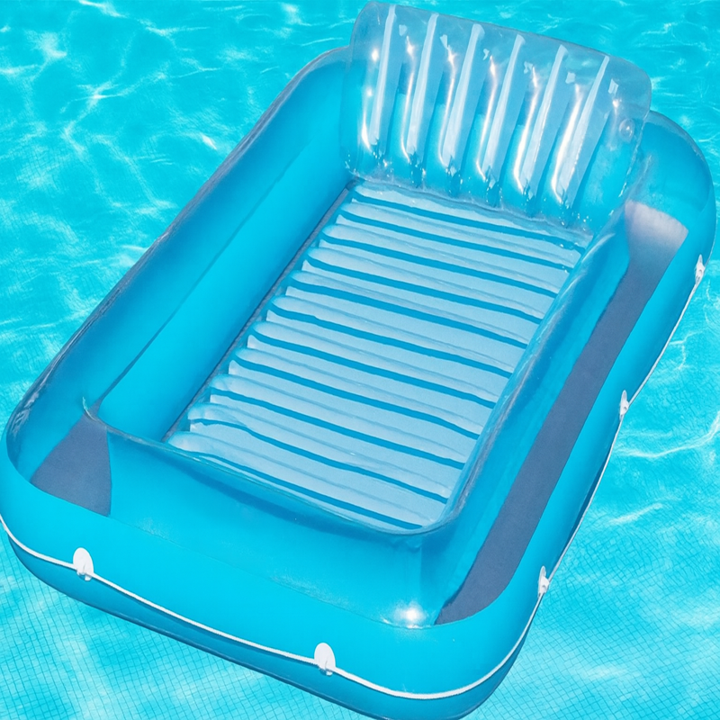 SunBreeze Inflatable Lounge Chair With Removable Headrest For Outdoor Poolside Relaxation