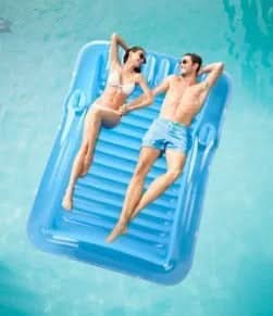 SunBreeze Inflatable Lounge Chair With Removable Headrest For Outdoor Poolside Relaxation