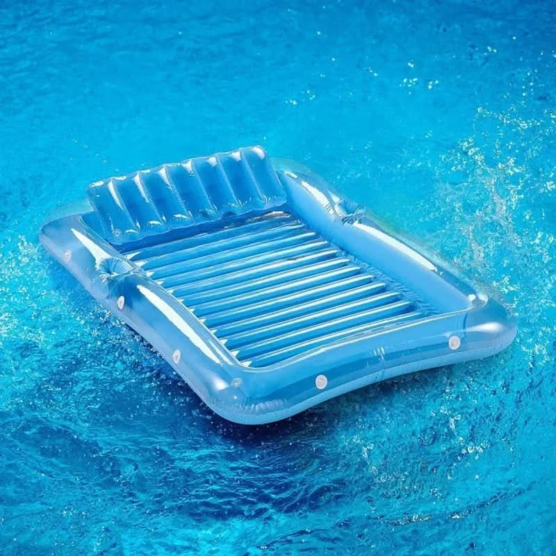 SunBreeze Inflatable Lounge Chair With Removable Headrest For Outdoor Poolside Relaxation