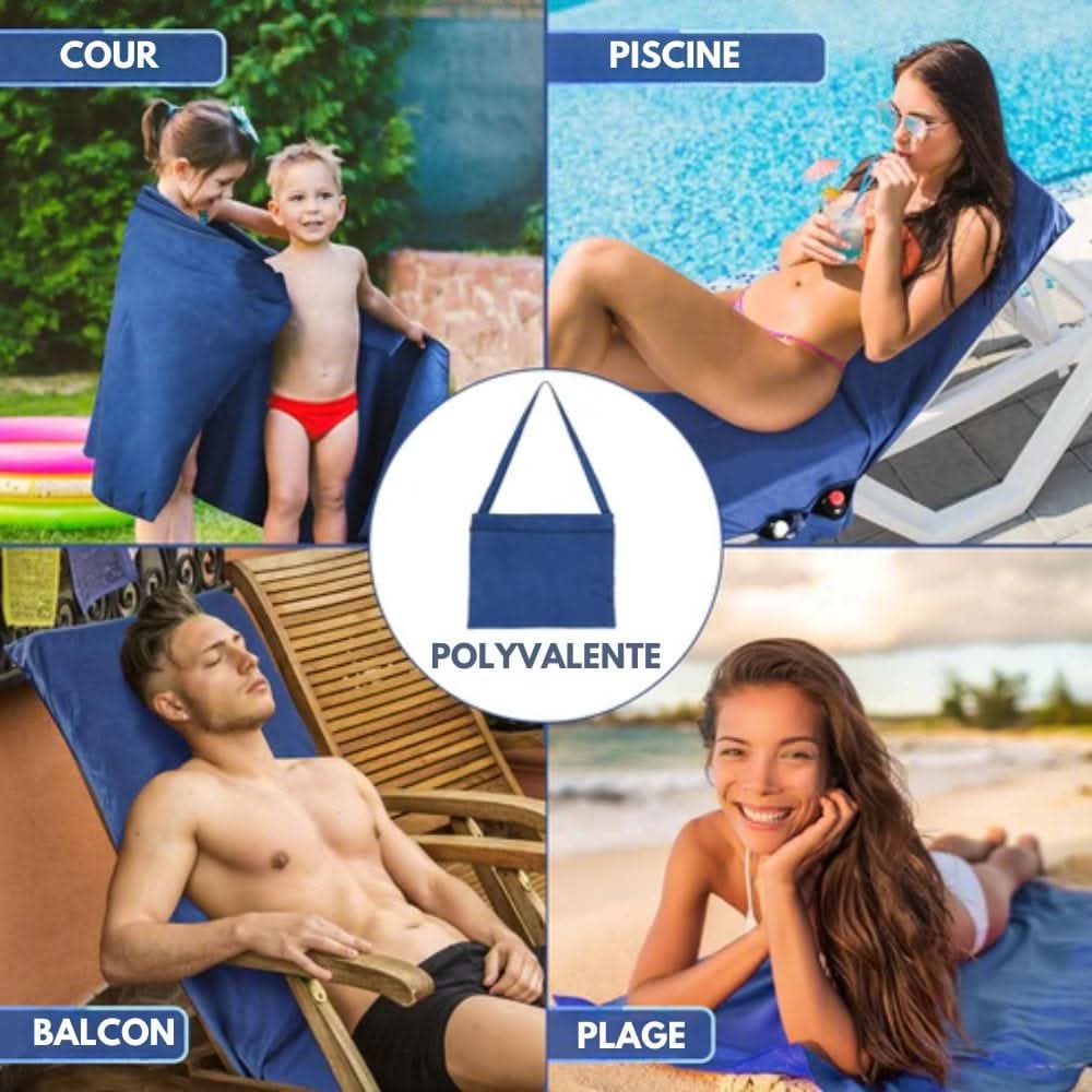 SunLounge Towel With Side Pockets And Non Slip Design For Outdoor Comfort