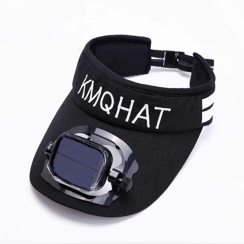 Sunshade Visor Hat With Adjustable Solar-Powered Fan For Outdoors