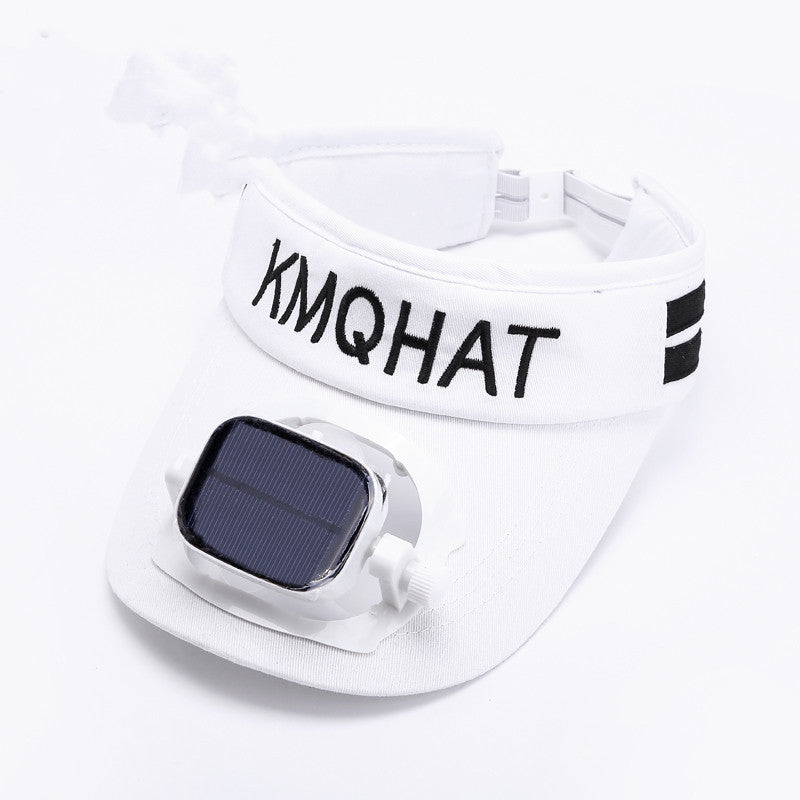Sunshade Visor Hat With Adjustable Solar-Powered Fan For Outdoors