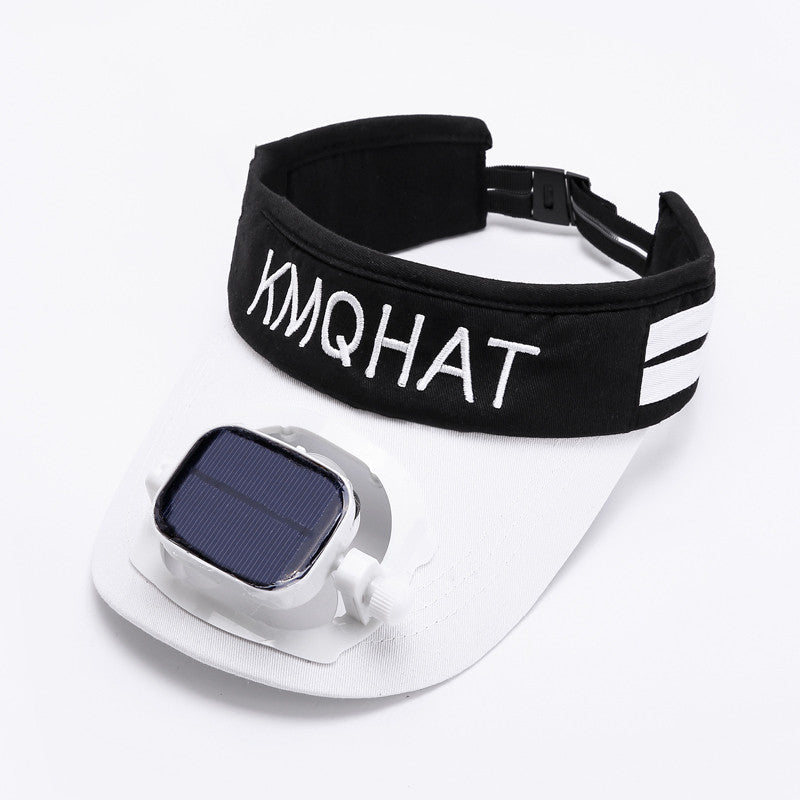 Sunshade Visor Hat With Adjustable Solar-Powered Fan For Outdoors