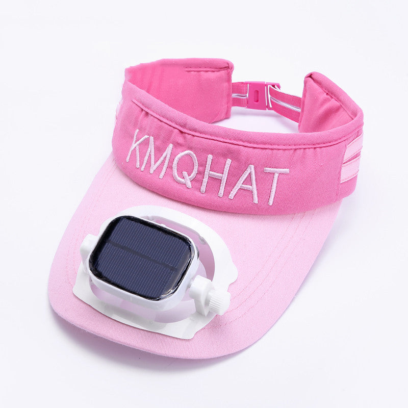 Sunshade Visor Hat With Adjustable Solar-Powered Fan For Outdoors
