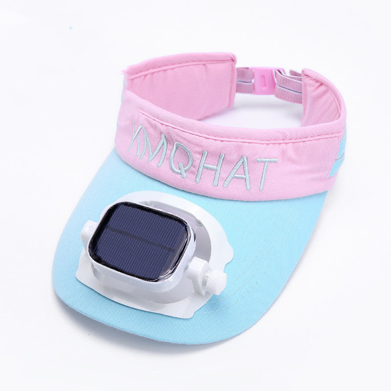Sunshade Visor Hat With Adjustable Solar-Powered Fan For Outdoors