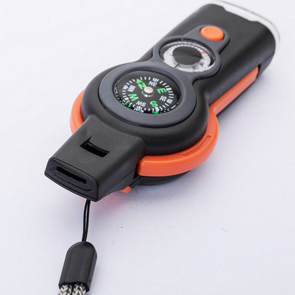 Survival Essentials 7-In-1 Outdoor Tool With Whistle And LED Light