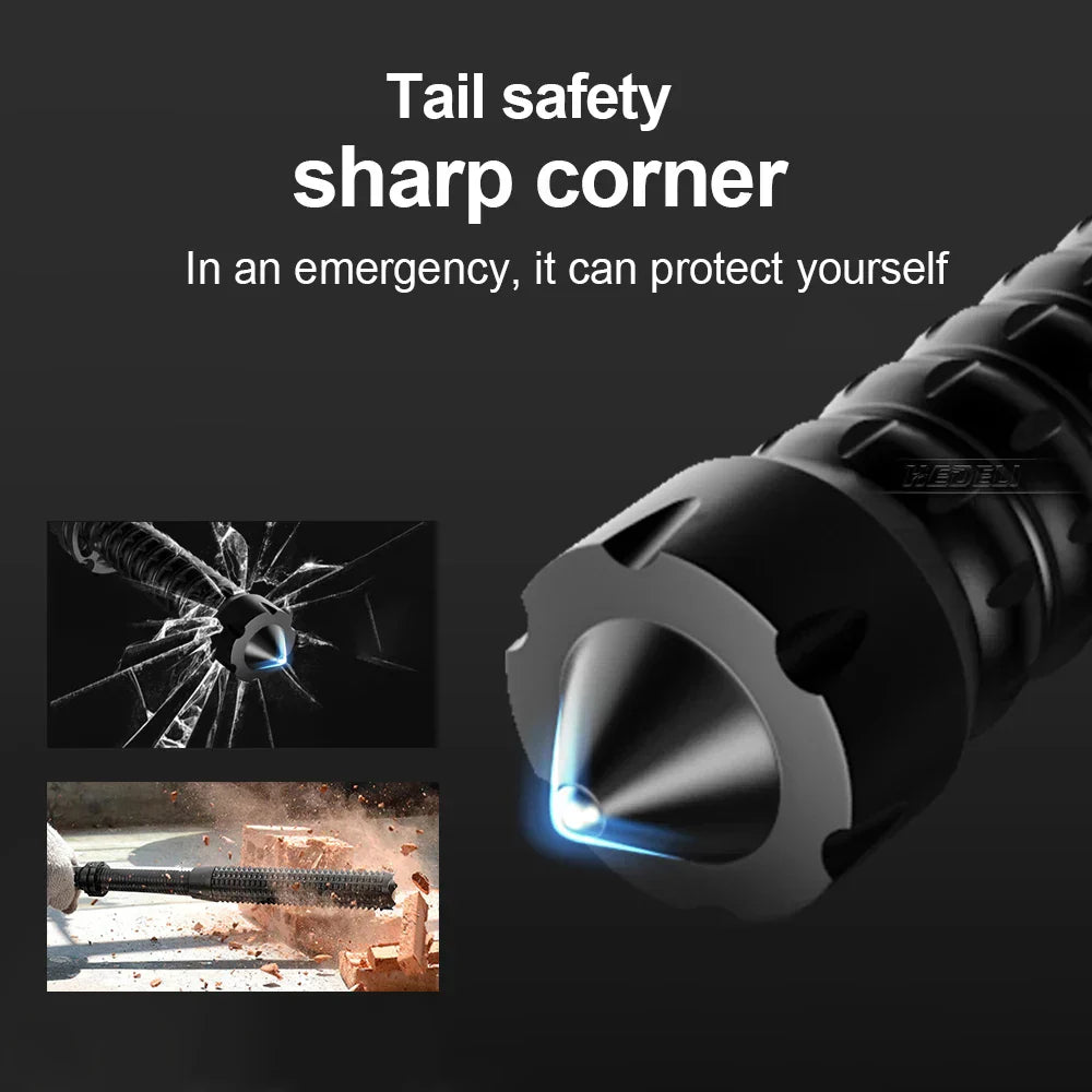 XHP120 LED Tactical Flashlight With Telescopic Zoom Waterproof For Outdoor Use