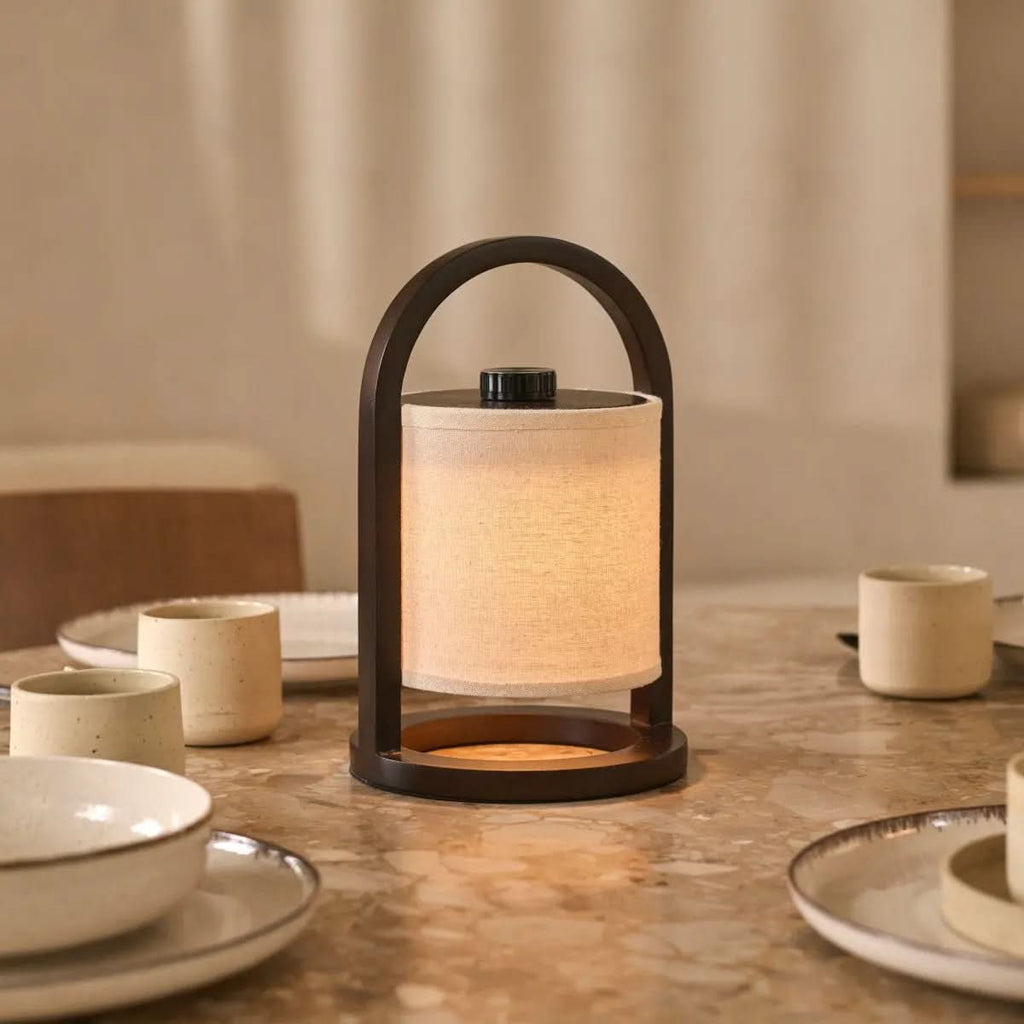 LumaOak Table Lamp LED, Cordless, Three Modes, 100-Hour Battery For Elegant Homes