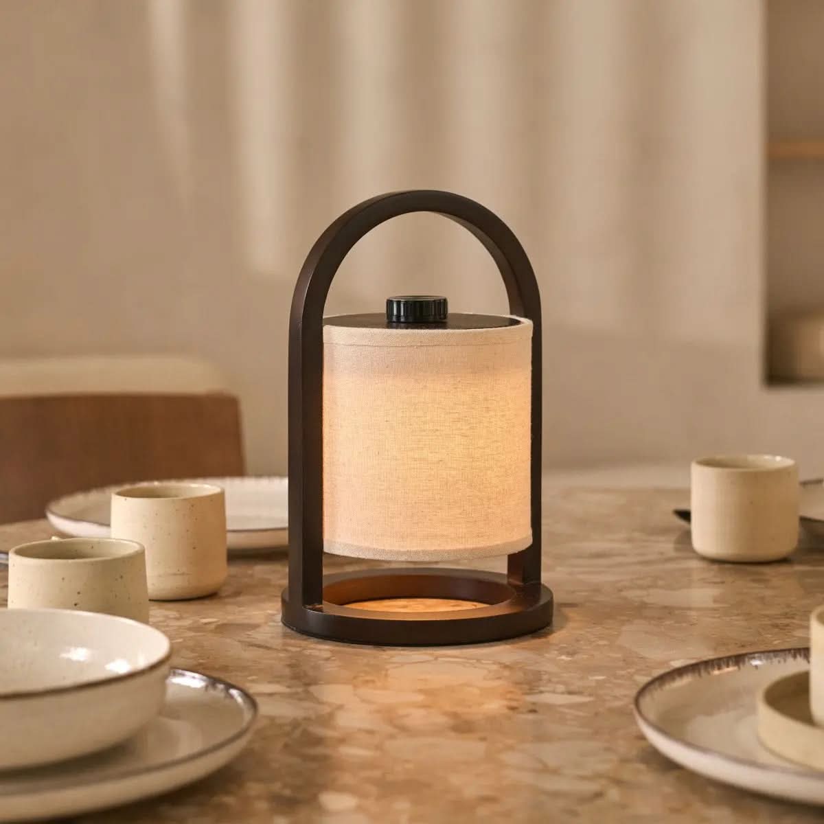 LumaOak Table Lamp LED, Cordless, Three Modes, 100-Hour Battery For Elegant Homes