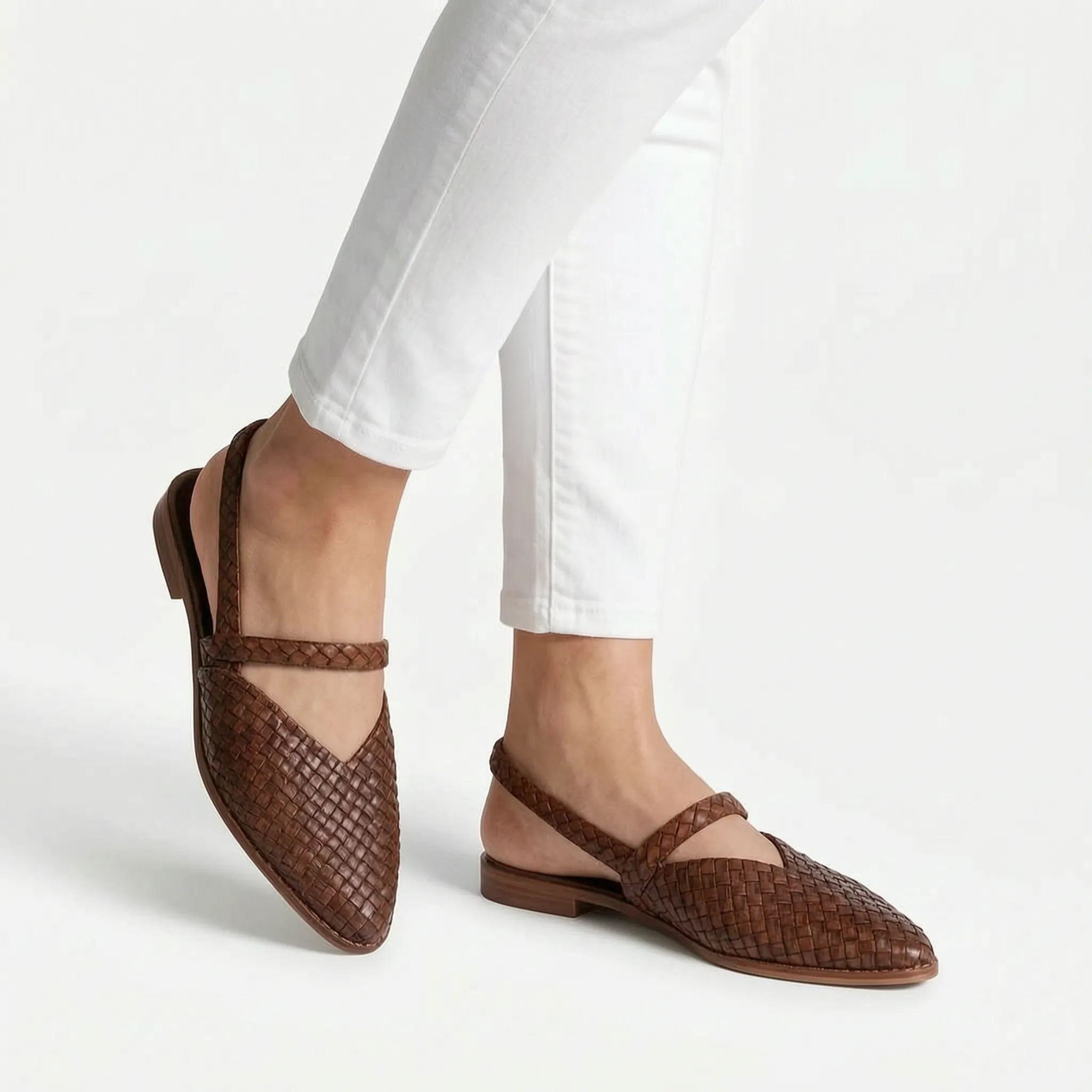 Woven Pointed Toe Mules -  Easy Slip-On Wear - Ormexis