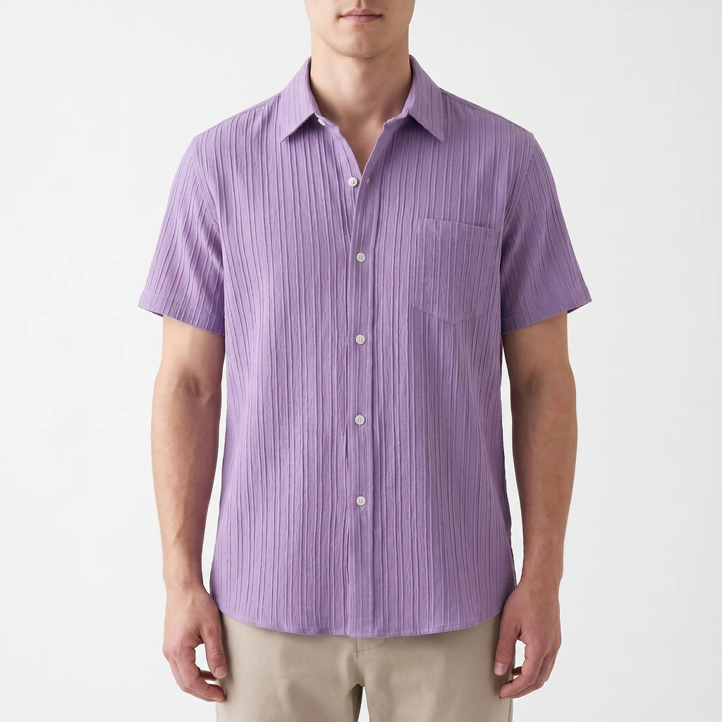 Textured Short Sleeve Shirt -  Smart Casual Dressing - Ormexis