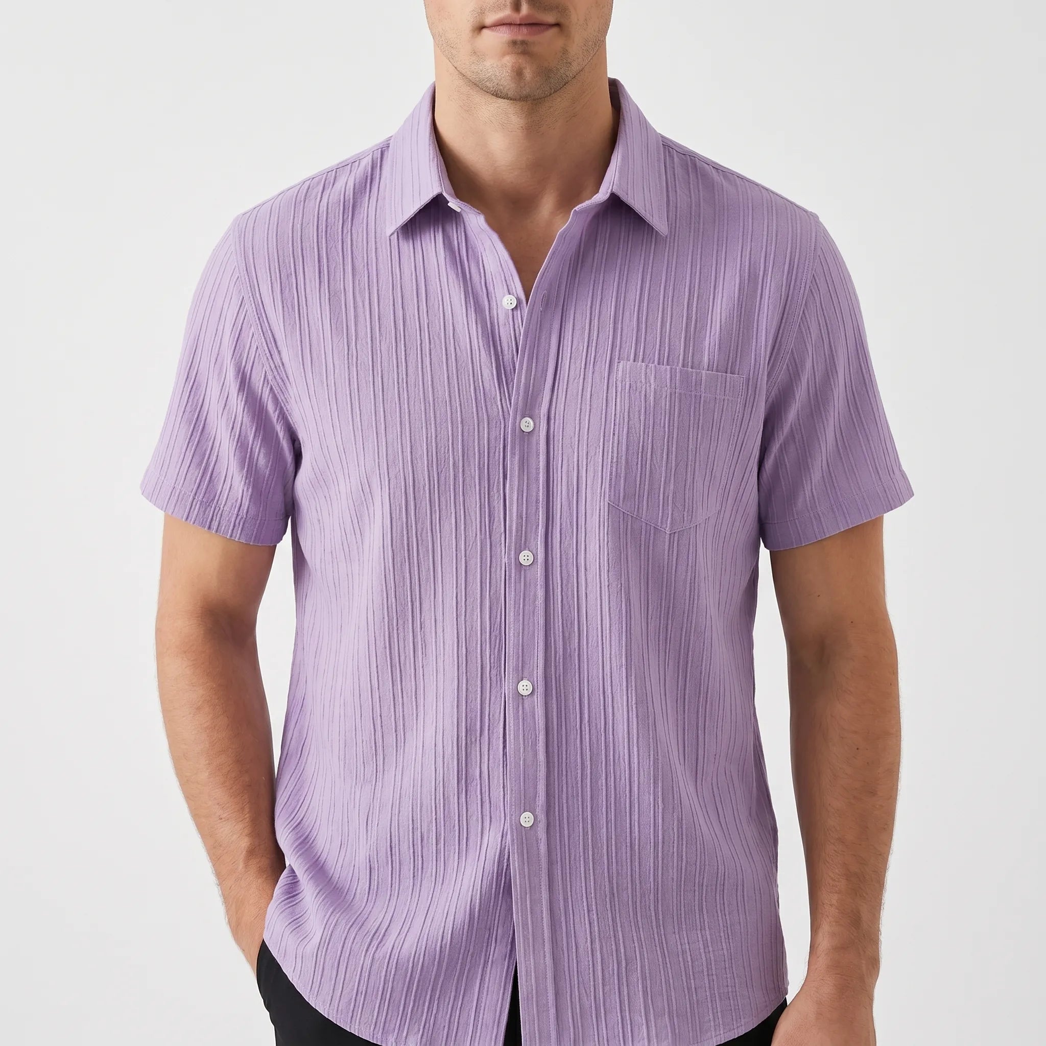 Textured Short Sleeve Shirt -  Smart Casual Dressing - Ormexis