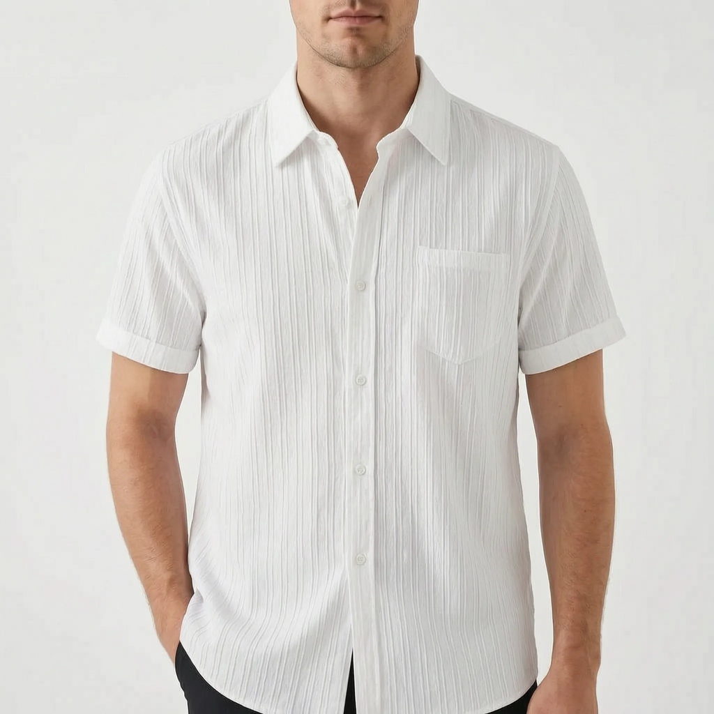 Textured Short Sleeve Shirt -  Smart Casual Dressing - Ormexis