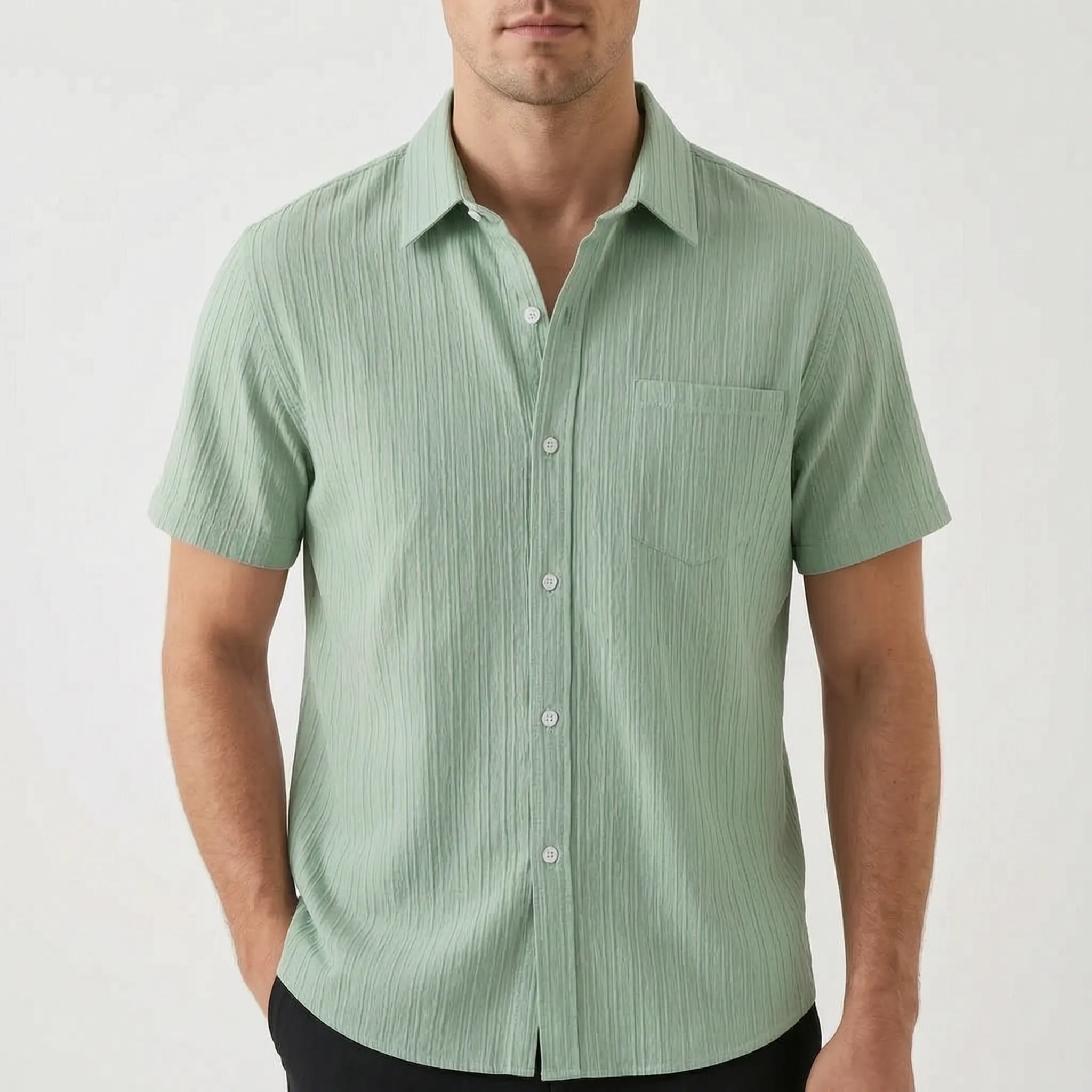 Textured Short Sleeve Shirt -  Smart Casual Dressing - Ormexis