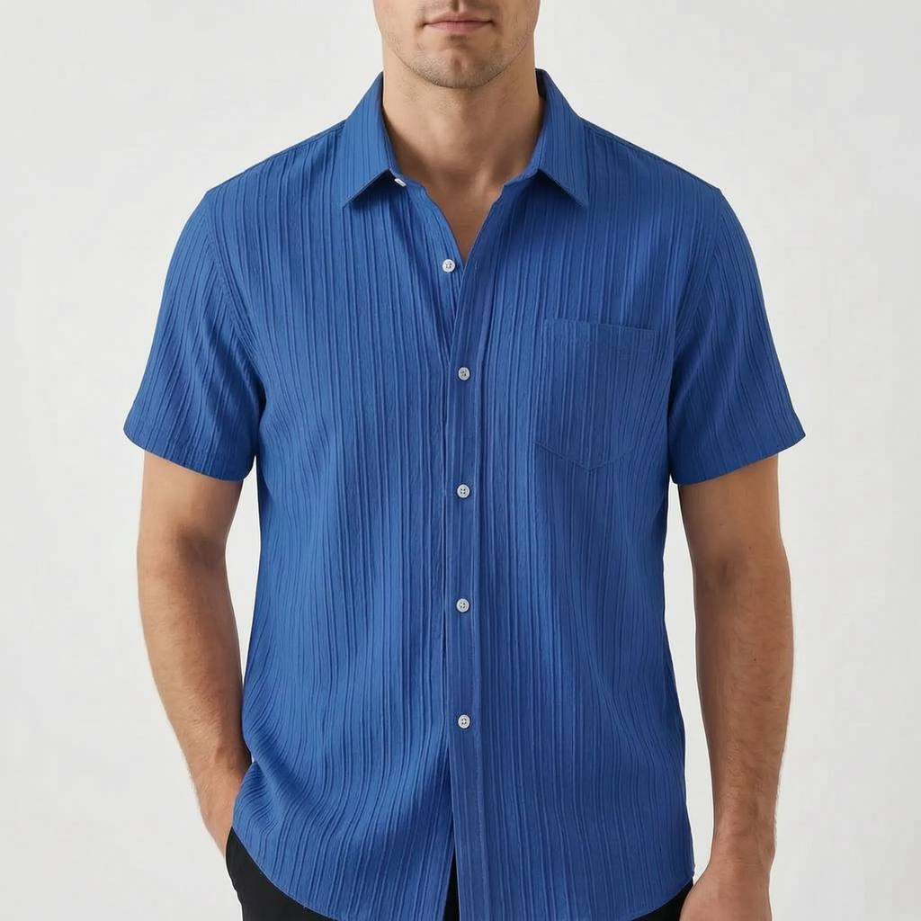 Textured Short Sleeve Shirt -  Smart Casual Dressing - Ormexis