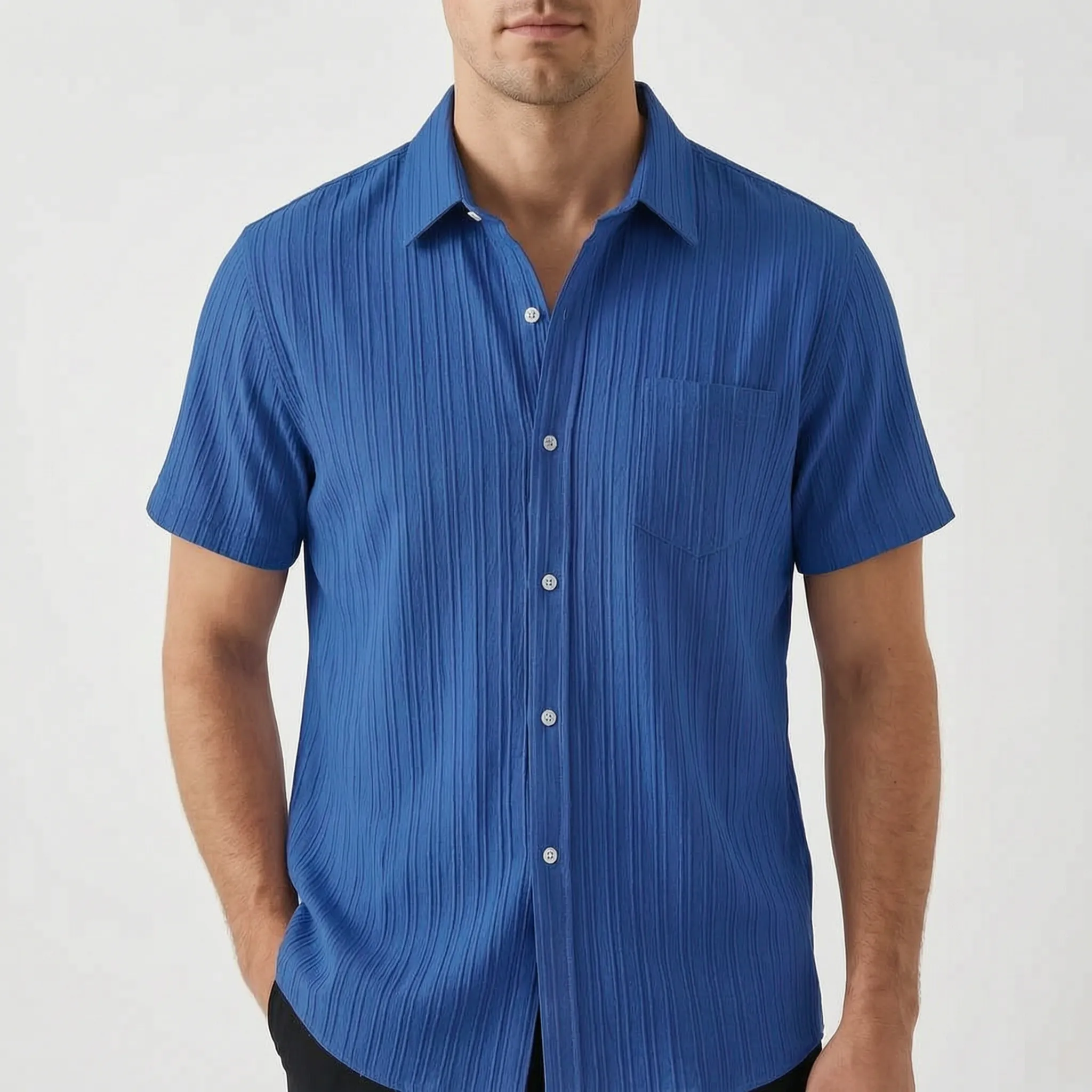 Textured Short Sleeve Shirt -  Smart Casual Dressing - Ormexis
