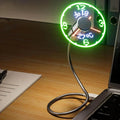 TimeGlow USB-Powered Clock Fan LED Display And Adjustable Airflow