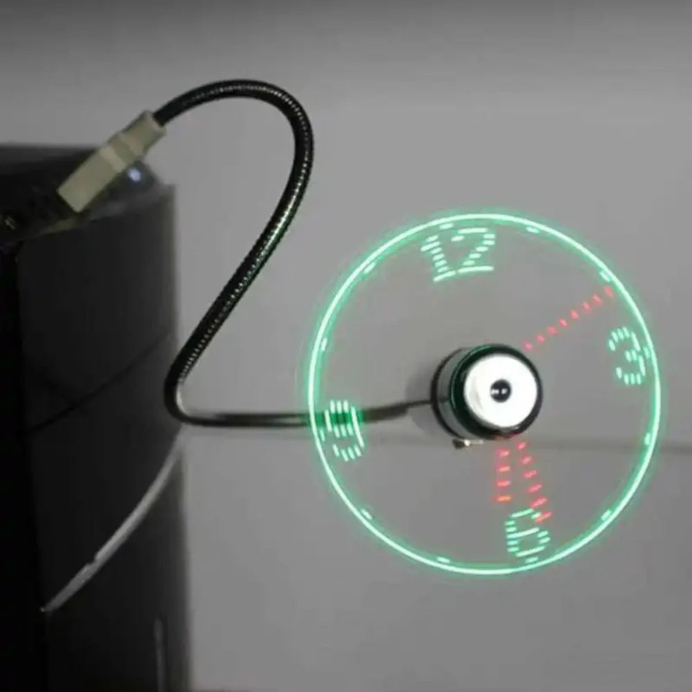 TimeGlow USB-Powered Clock Fan LED Display And Adjustable Airflow