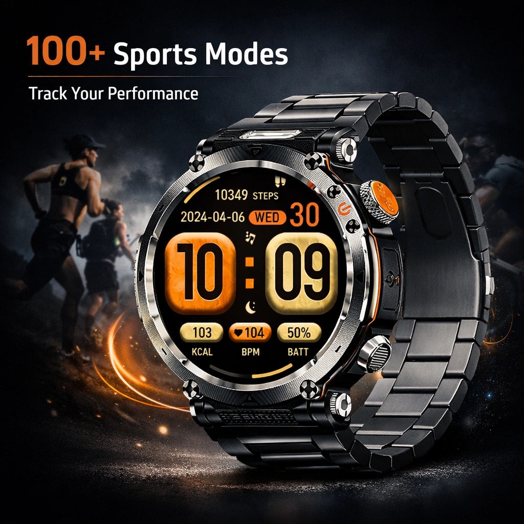 TitanCore Series Rugged GPS Smartwatch With Health Monitoring For Outdoor Adventures
