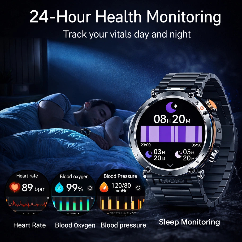 TitanCore Series Rugged GPS Smartwatch With Health Monitoring For Outdoor Adventures