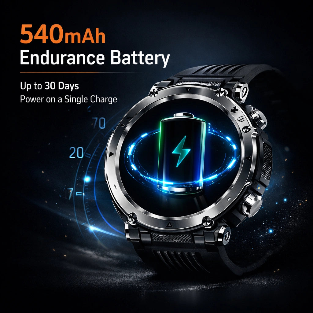 TitanCore Series Rugged GPS Smartwatch With Health Monitoring For Outdoor Adventures