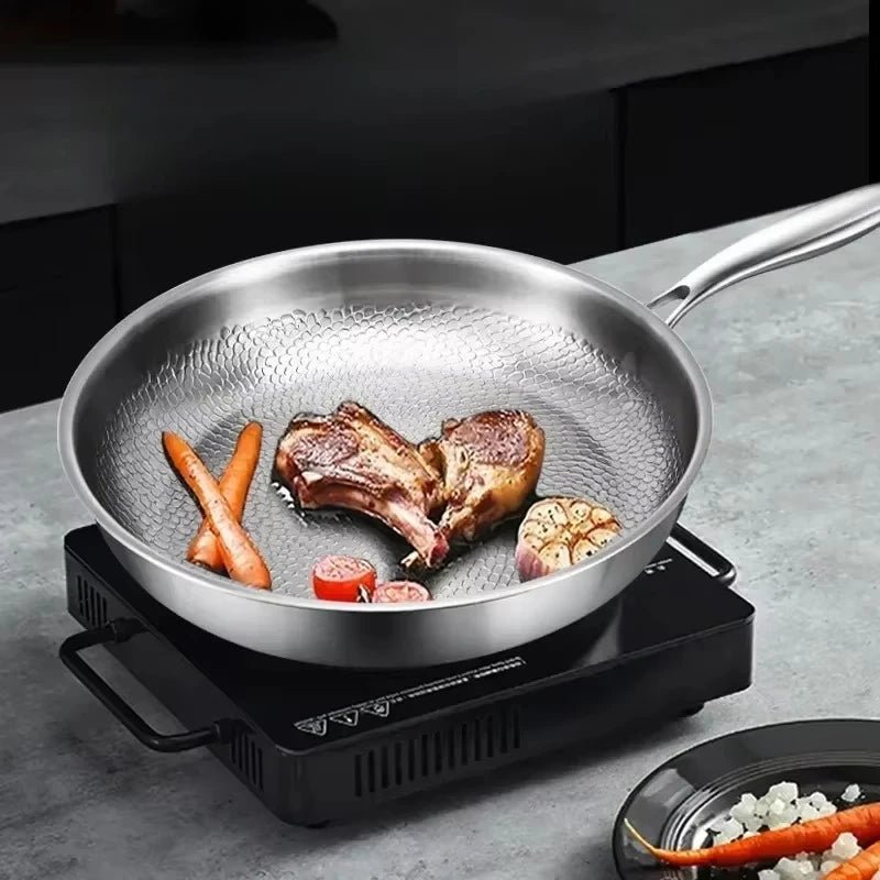 Titanium Hammered Nonstick Frying Pan With Even Heat Distribution