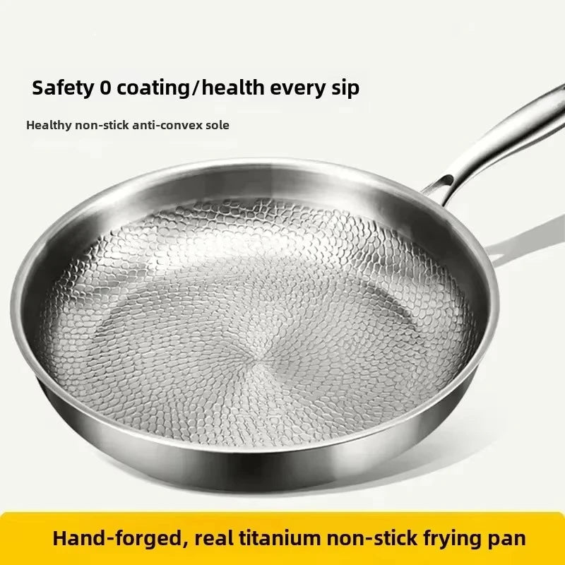 Titanium Hammered Nonstick Frying Pan With Even Heat Distribution