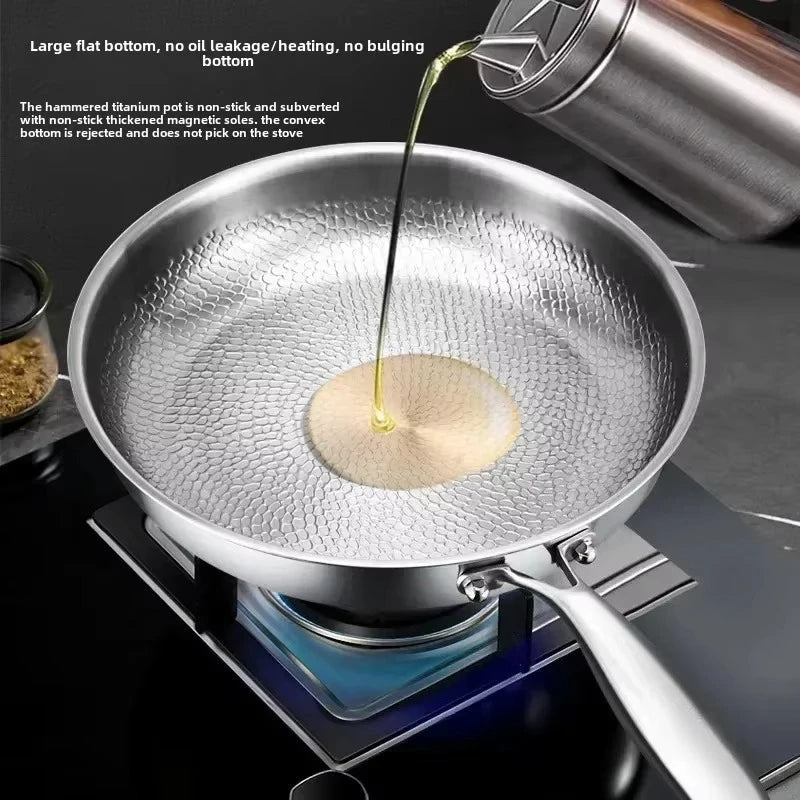 Titanium Hammered Nonstick Frying Pan With Even Heat Distribution