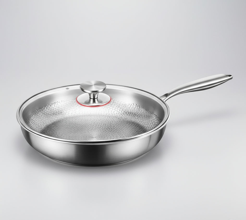 Titanium Hammered Nonstick Frying Pan With Even Heat Distribution