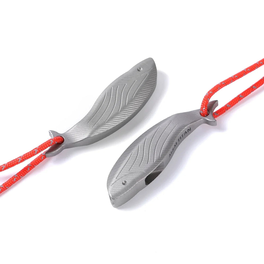 Fish-Shaped Titanium Survival Whistle For Portable Outdoor Use