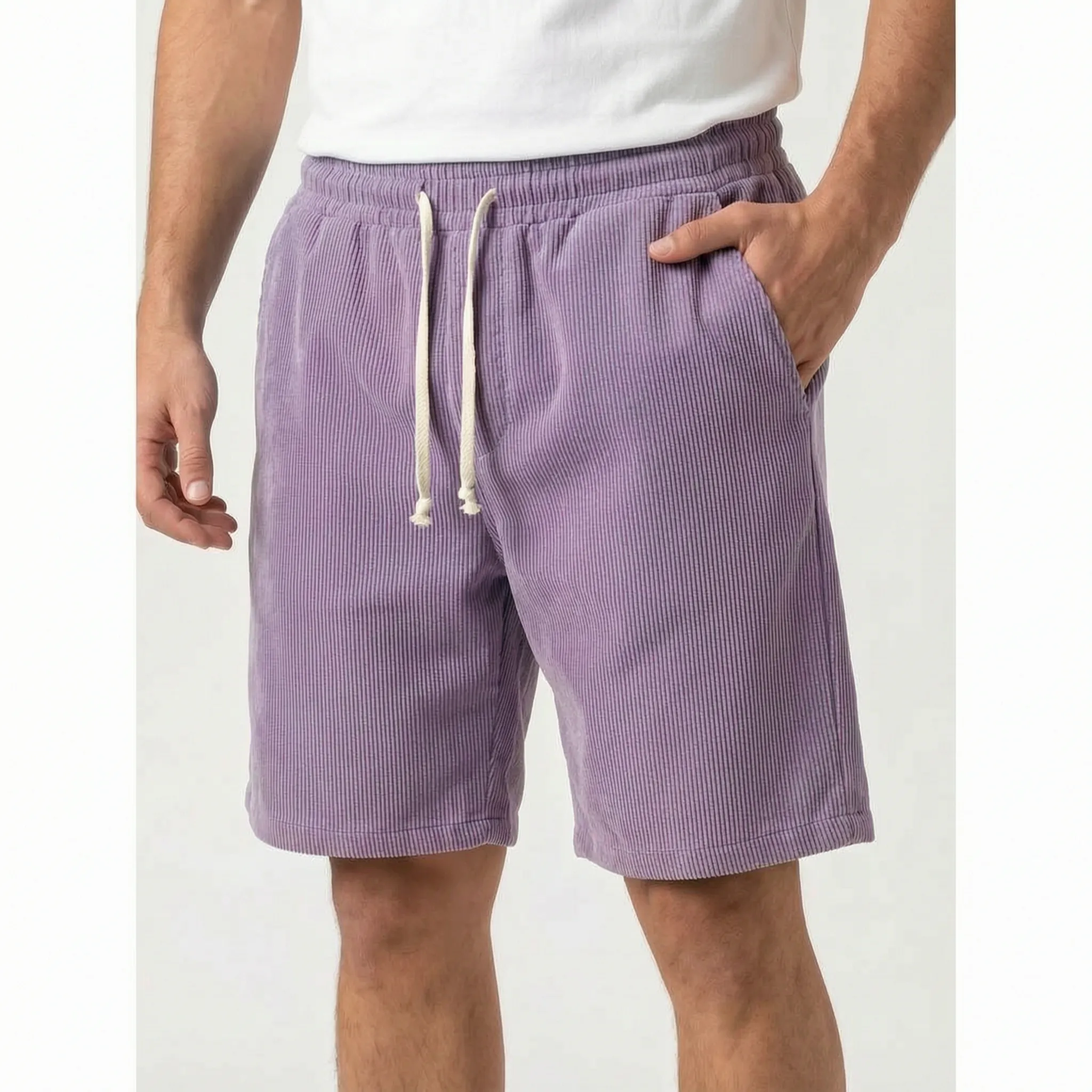 Men's Casual Textured Shorts -  Casual Weekend Outings - Ormexis