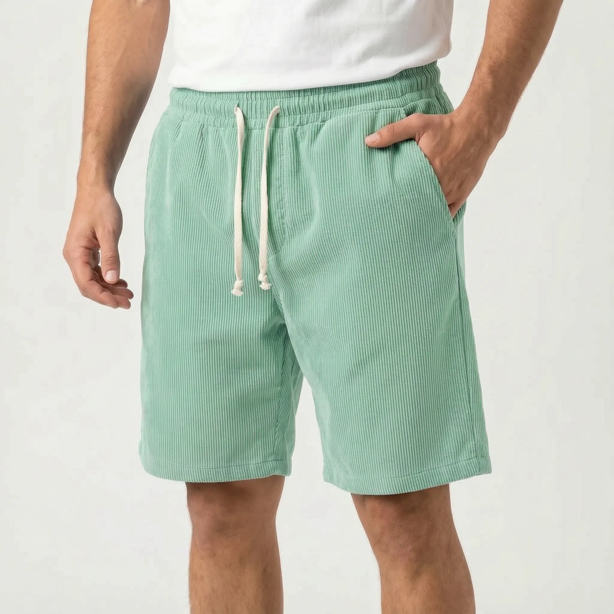 Men's Casual Textured Shorts -  Casual Weekend Outings - Ormexis