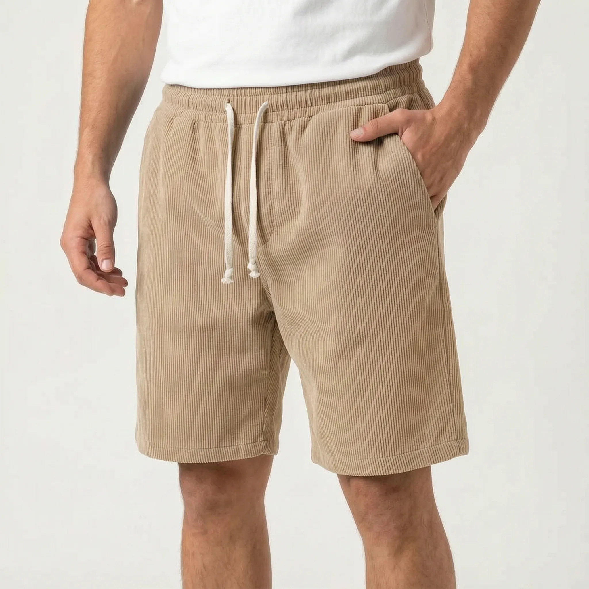 Men's Casual Textured Shorts -  Casual Weekend Outings - Ormexis