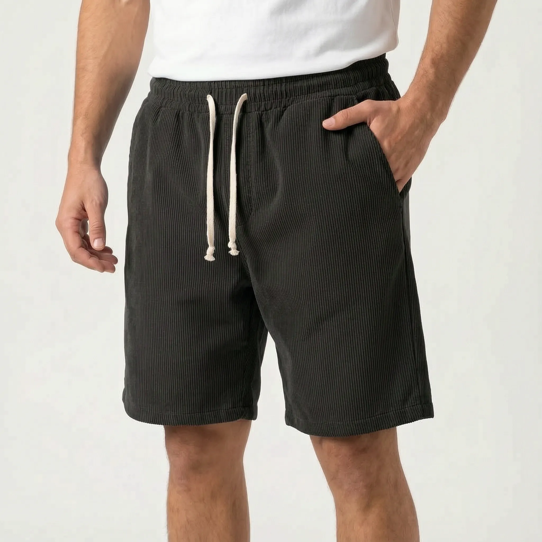 Men's Casual Textured Shorts -  Casual Weekend Outings - Ormexis