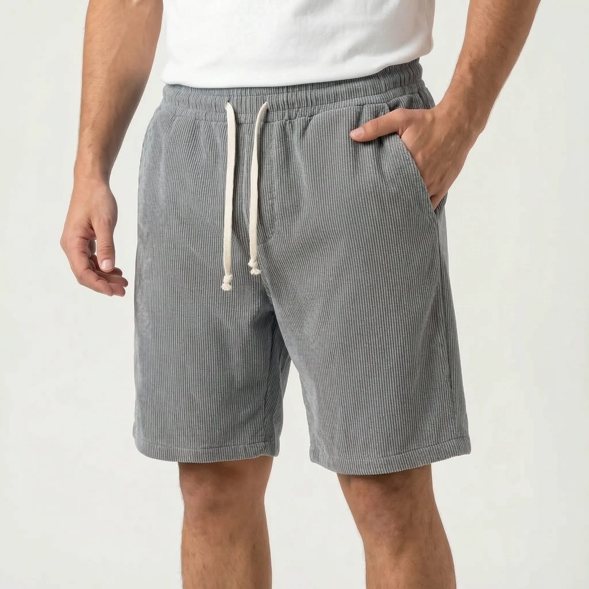 Men's Casual Textured Shorts -  Casual Weekend Outings - Ormexis