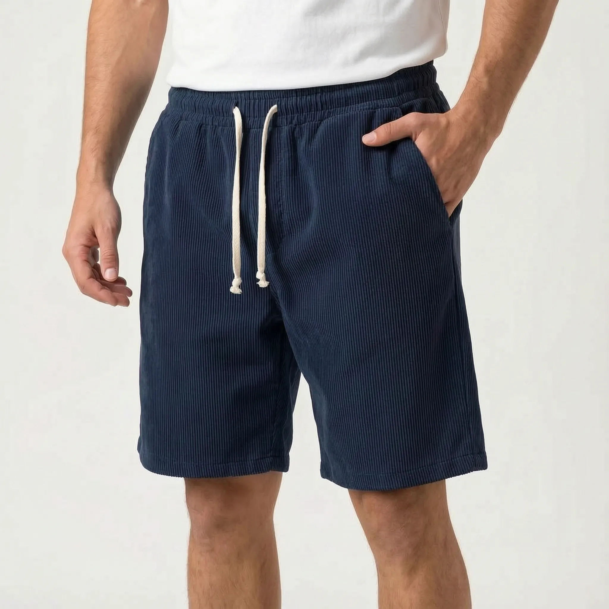 Men's Casual Textured Shorts -  Casual Weekend Outings - Ormexis