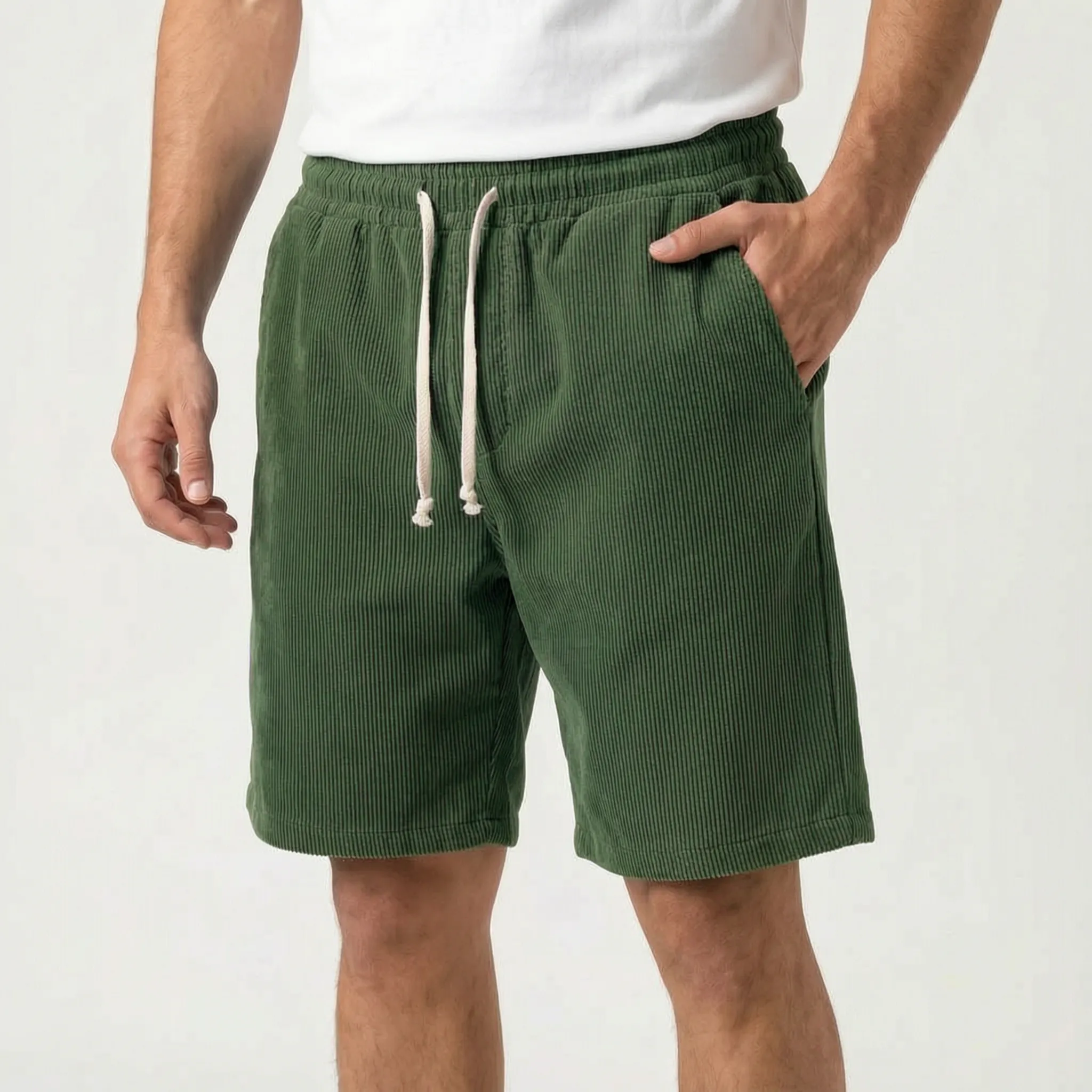 Men's Casual Textured Shorts -  Casual Weekend Outings - Ormexis