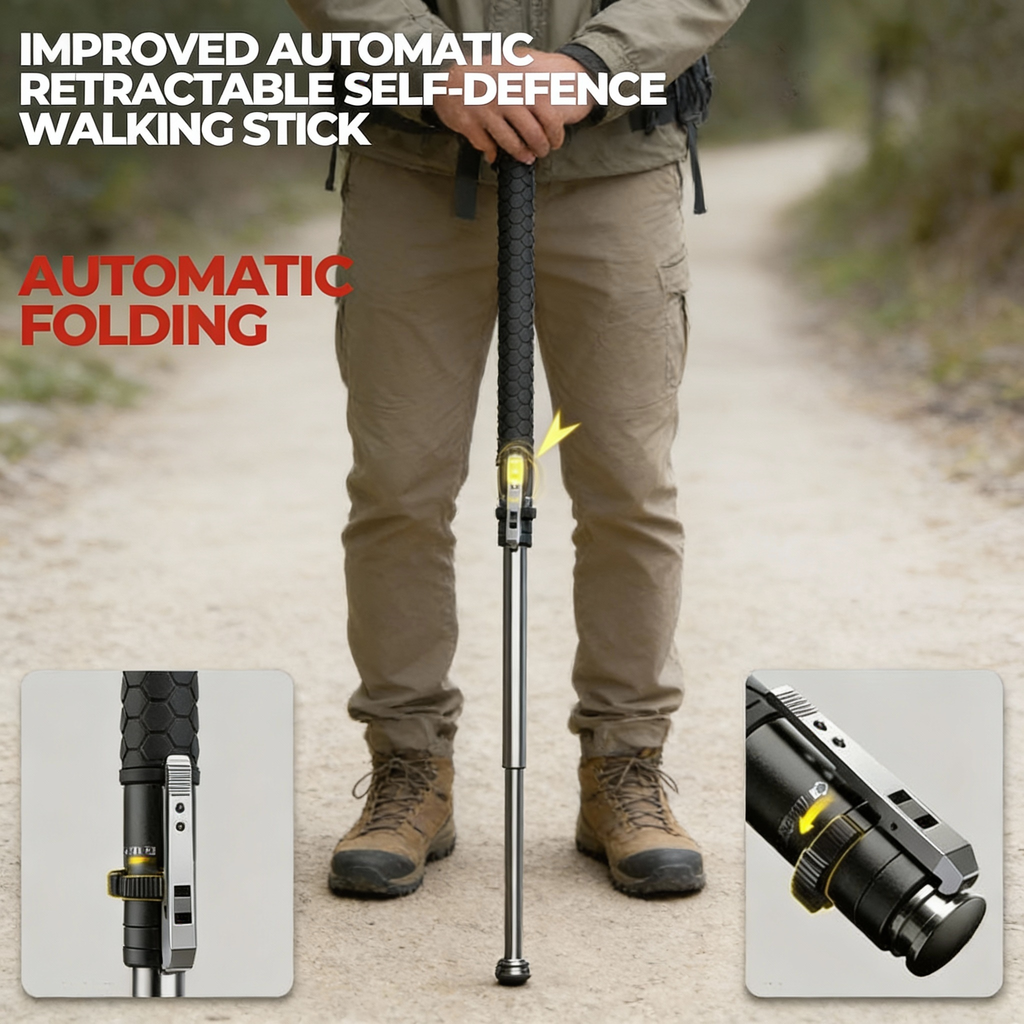 TrailBlazer Automatic Trekking Pole With LED Light And Anti Slip Grip