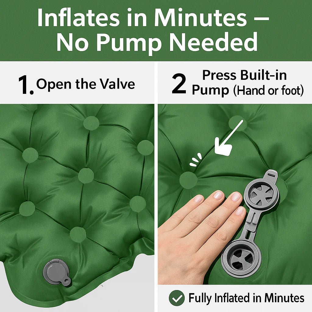 TrailRest Lightweight Twin Self-Inflating Mattress For Camping With Auto-Inflation