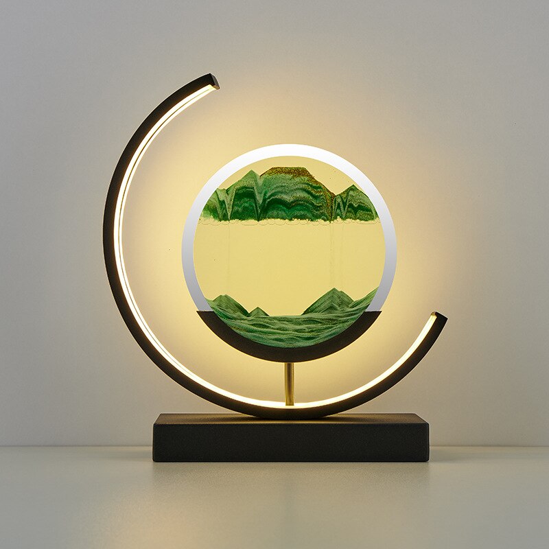 Tranquil Light LED Table Lamp With Moving Sand Scene For Relaxation