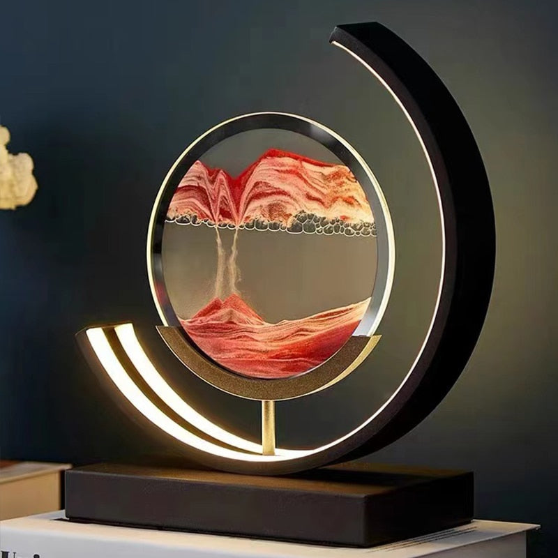 Tranquil Light LED Table Lamp With Moving Sand Scene For Relaxation