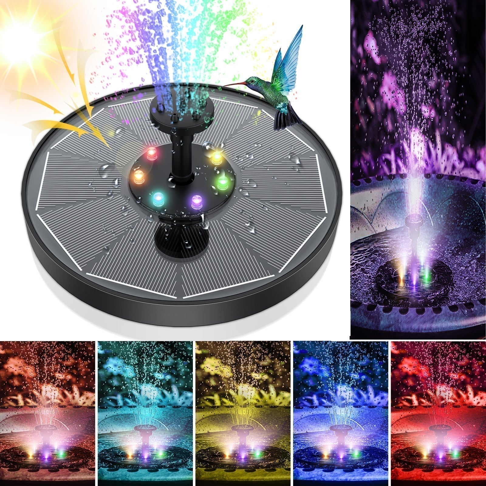 Tranquil Oasis Solar-Powered Fountain Featuring Adjustable Spray For Outdoor Decor